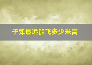 子弹最远能飞多少米高