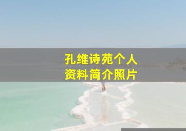 孔维诗苑个人资料简介照片