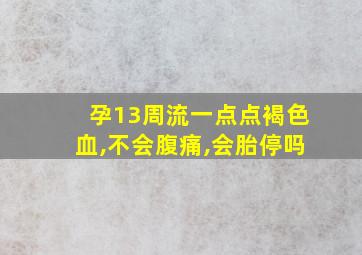 孕13周流一点点褐色血,不会腹痛,会胎停吗