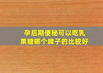 孕后期便秘可以吃乳果糖哪个牌子的比较好