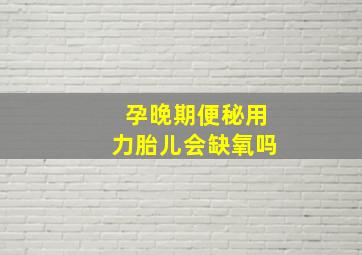 孕晚期便秘用力胎儿会缺氧吗