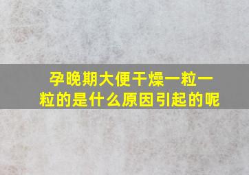 孕晚期大便干燥一粒一粒的是什么原因引起的呢