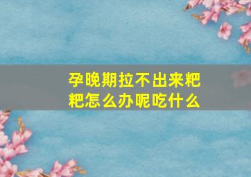 孕晚期拉不出来粑粑怎么办呢吃什么