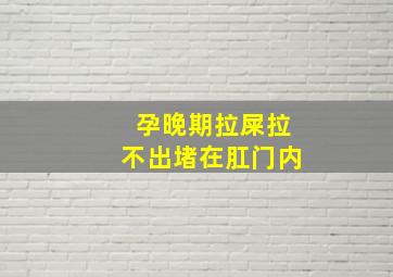 孕晚期拉屎拉不出堵在肛门内