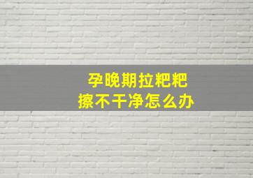 孕晚期拉粑粑擦不干净怎么办