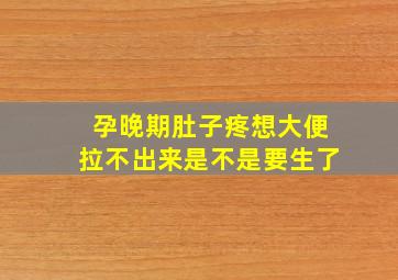 孕晚期肚子疼想大便拉不出来是不是要生了