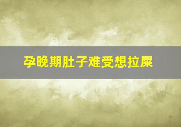 孕晚期肚子难受想拉屎