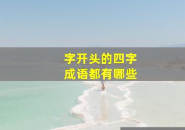 字开头的四字成语都有哪些