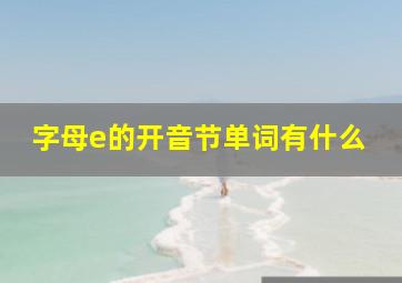 字母e的开音节单词有什么