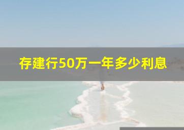 存建行50万一年多少利息