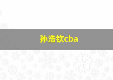 孙浩钦cba