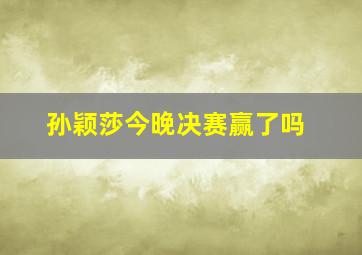 孙颖莎今晚决赛赢了吗