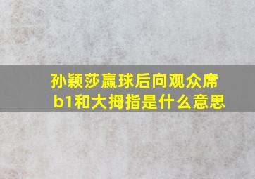 孙颖莎赢球后向观众席b1和大拇指是什么意思