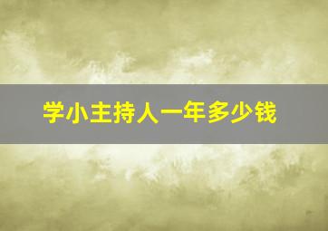 学小主持人一年多少钱