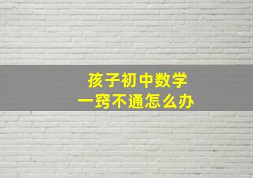 孩子初中数学一窍不通怎么办