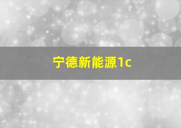 宁德新能源1c