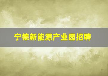 宁德新能源产业园招聘