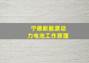 宁德新能源动力电池工作原理