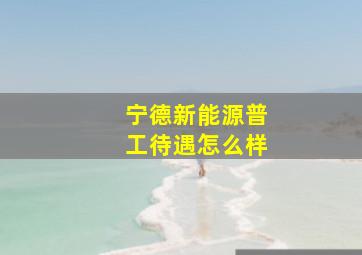 宁德新能源普工待遇怎么样