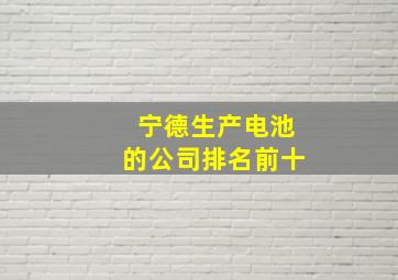 宁德生产电池的公司排名前十