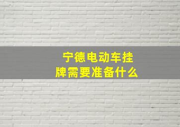 宁德电动车挂牌需要准备什么