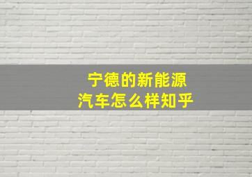 宁德的新能源汽车怎么样知乎