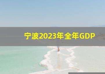 宁波2023年全年GDP