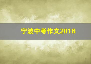 宁波中考作文2018