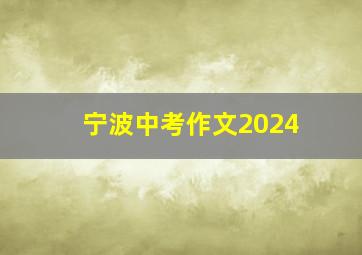 宁波中考作文2024