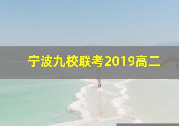 宁波九校联考2019高二