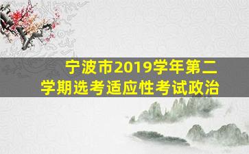 宁波市2019学年第二学期选考适应性考试政治