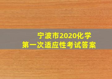 宁波市2020化学第一次适应性考试答案