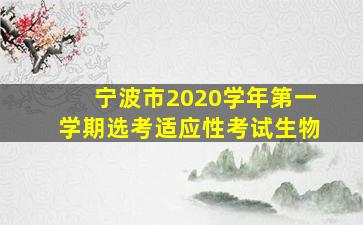 宁波市2020学年第一学期选考适应性考试生物