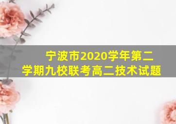 宁波市2020学年第二学期九校联考高二技术试题