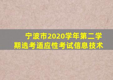 宁波市2020学年第二学期选考适应性考试信息技术