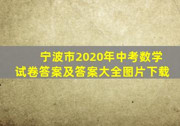 宁波市2020年中考数学试卷答案及答案大全图片下载