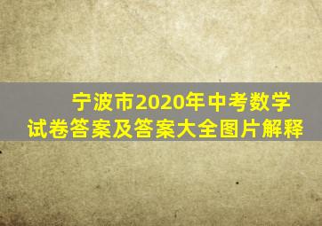 宁波市2020年中考数学试卷答案及答案大全图片解释