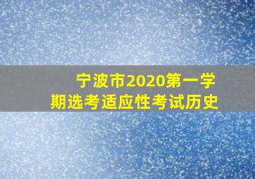 宁波市2020第一学期选考适应性考试历史