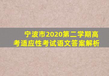 宁波市2020第二学期高考适应性考试语文答案解析