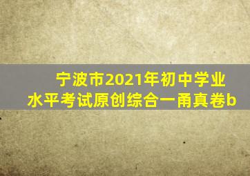 宁波市2021年初中学业水平考试原创综合一甬真卷b