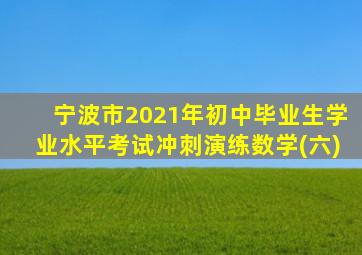 宁波市2021年初中毕业生学业水平考试冲刺演练数学(六)