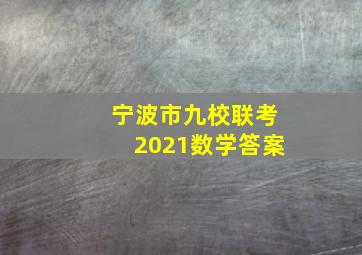 宁波市九校联考2021数学答案