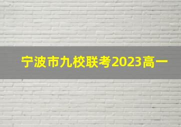 宁波市九校联考2023高一