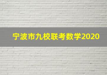 宁波市九校联考数学2020