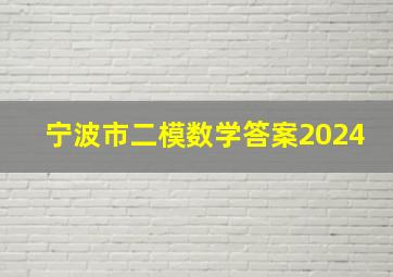 宁波市二模数学答案2024