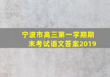 宁波市高三第一学期期末考试语文答案2019