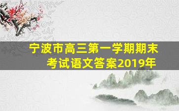 宁波市高三第一学期期末考试语文答案2019年