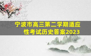 宁波市高三第二学期适应性考试历史答案2023