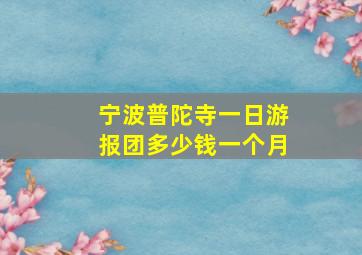 宁波普陀寺一日游报团多少钱一个月