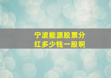 宁波能源股票分红多少钱一股啊